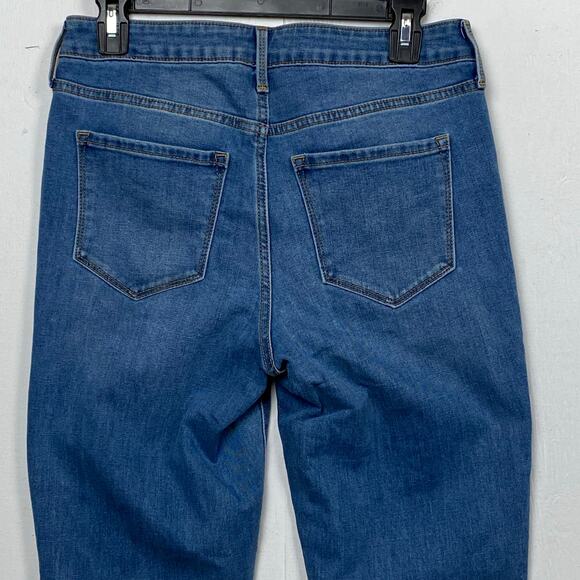 Old Navy Jeans Women’s Size 8 Tall Kicker Boot Cut Mid Rise Blue Denim - Picture 4 of 9
